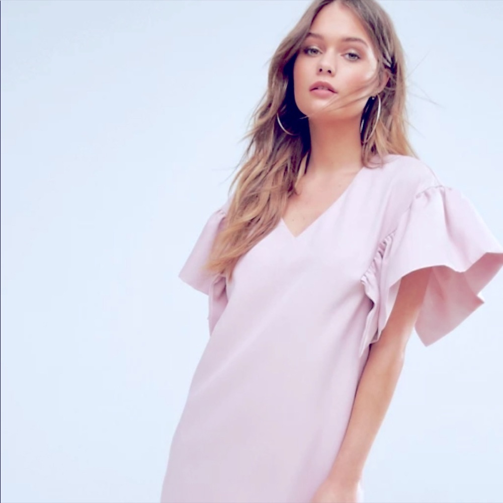 Boohoo | Ruffled short sleeves straight dress